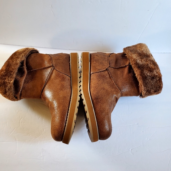 NWT Skechers Brown Boots with Fur Cuff Size 9 - Picture 4 of 10
